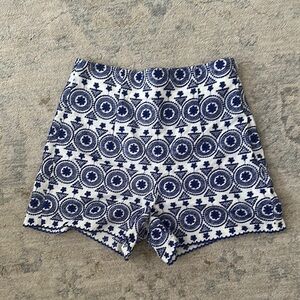 Zara Blue and White Patterned Shorts size M